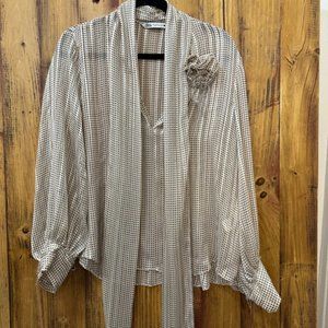 Zara tie neck blouse